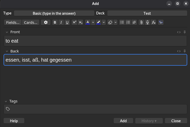Verb insertion